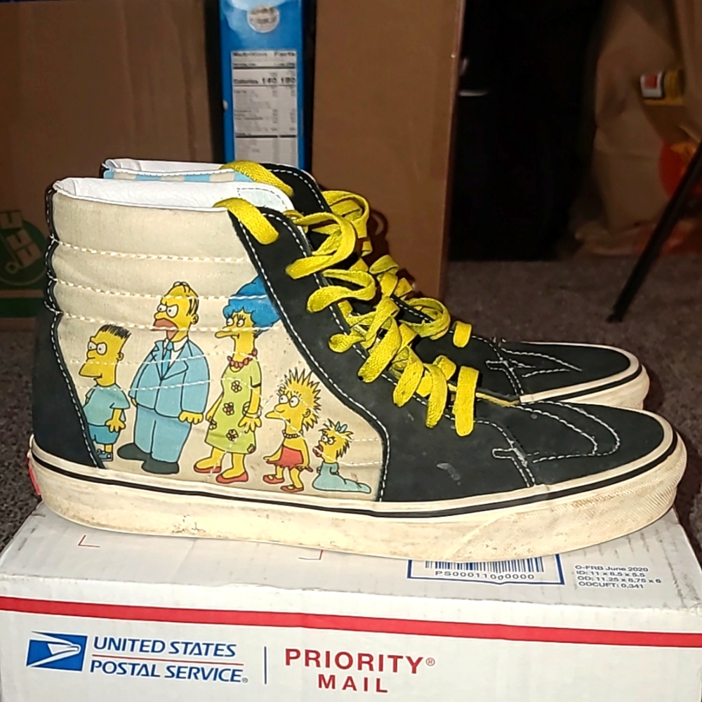 Simpsons Vans Hightops Size 9.5